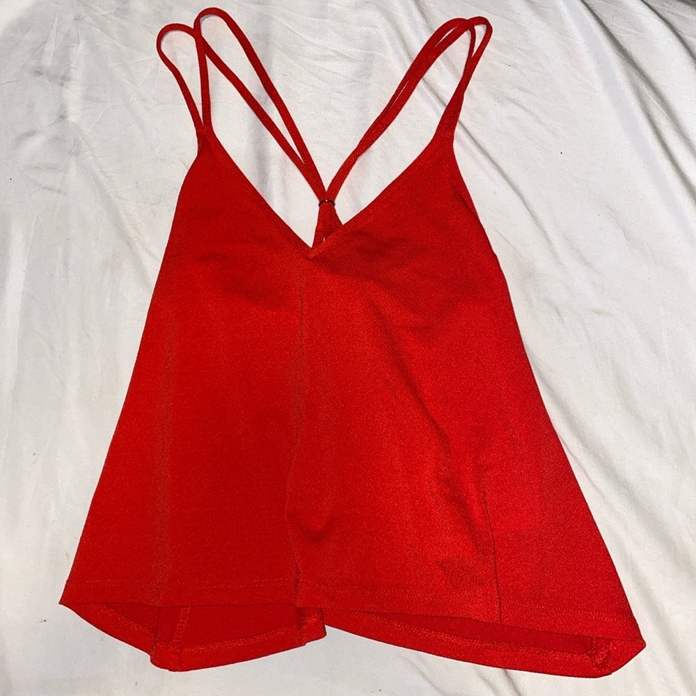 Topshop red strappy tank top